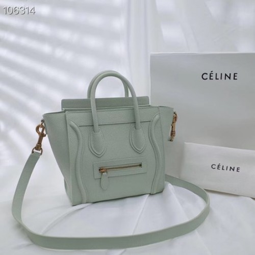 BOLSA DE EQUIPAJE CELINE NANO EN PIEL DE CORDERO LAMINADA 189244-19