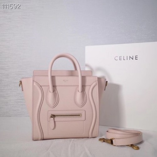 BOLSA DE EQUIPAJE CELINE NANO EN PIEL DE CORDERO LAMINADA 189244-22