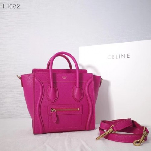 BOLSA DE EQUIPAJE CELINE NANO EN PIEL DE CORDERO LAMINADA 189244-23