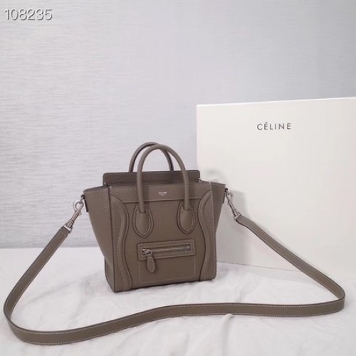 BOLSA DE EQUIPAJE CELINE NANO EN PIEL DE CORDERO LAMINADA 189244-6