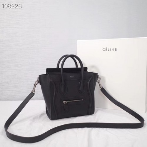 BOLSA DE EQUIPAJE CELINE NANO EN PIEL DE CORDERO LAMINADA 189244-7