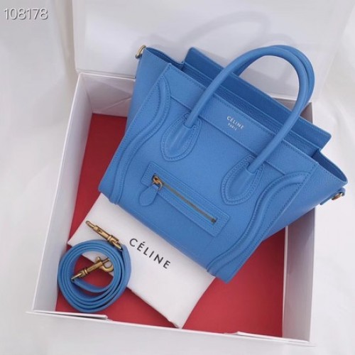 BOLSA DE EQUIPAJE CELINE NANO EN PIEL DE CORDERO LAMINADA 189244-8
