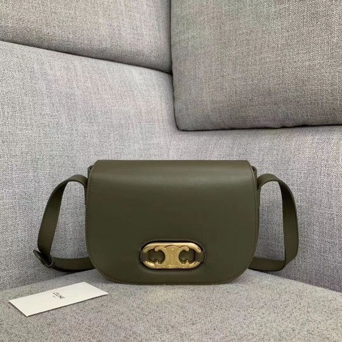 CELINE Bolso en Piel Original CL93123 marrón negruzco verde