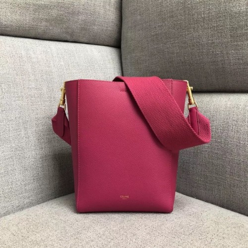 BOLSO SACO CELINE SANGLE DE SUAVE PIEL DE BECERRO GRANULADA 189593 ROSA
