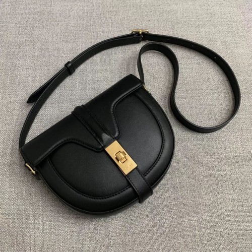 BOLSO BESACE 16 PEQUEÑO CELINE DE BECERRO SATINADO 188013 NEGRO