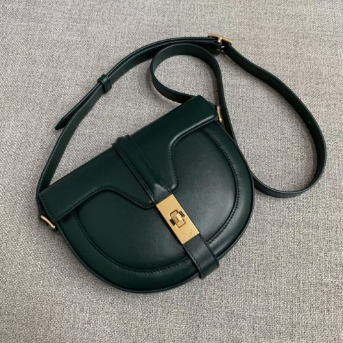 BOLSO PEQUEÑO CELINE BESACE 16 DE BECERRO SATINADO 188013 VERDE