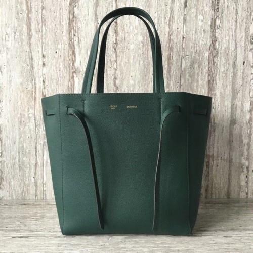 CELINE SMALL CABAS PHANTOM DE SUAVE BECERRO GRANULADO 17602 verde
