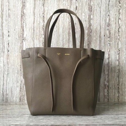 CELINE SMALL CABAS PHANTOM DE SUAVE BECERRO GRANULADO 17602 gris