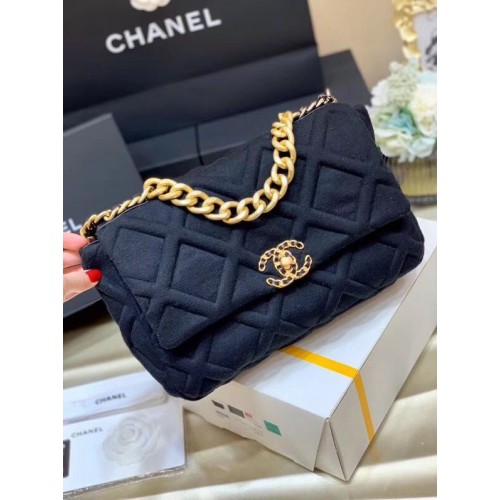 Bolso con solapa CHANEL 19 AS1160 AS1161 AS1162 Negro
