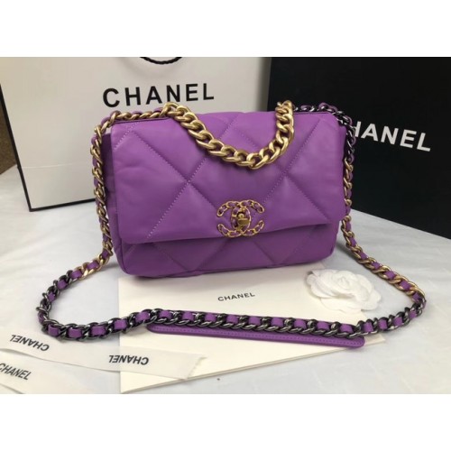 Bolso con solapa CHANEL 19 AS1160 violeta