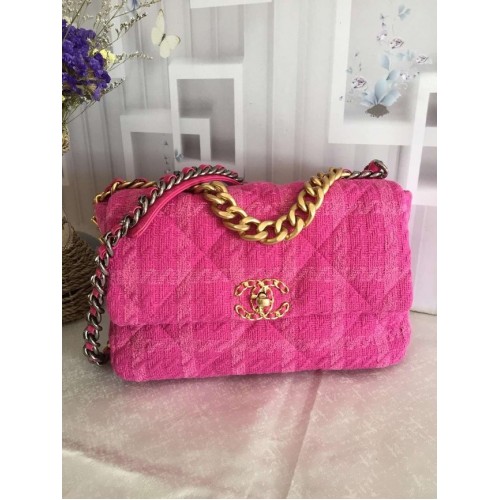 Bolso con solapa CHANEL 19 AS1162 rosa