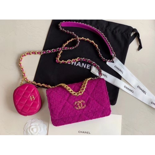 Bolso con solapa CHANEL 19 WOC 33817 Lavanda