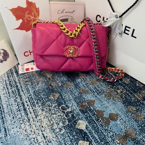 Bolso con solapa CHANEL 19 AS1160 AS1161 AS1162 Rosa