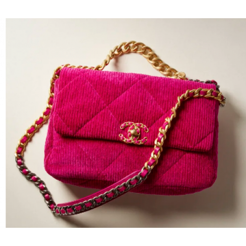 CHANEL 19 BOLSO DE MANO Pana AS1160&AS1161 Fucsia