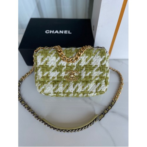 BOLSO DE MANO GRANDE CHANEL 19 AS1160 Verde Crudo