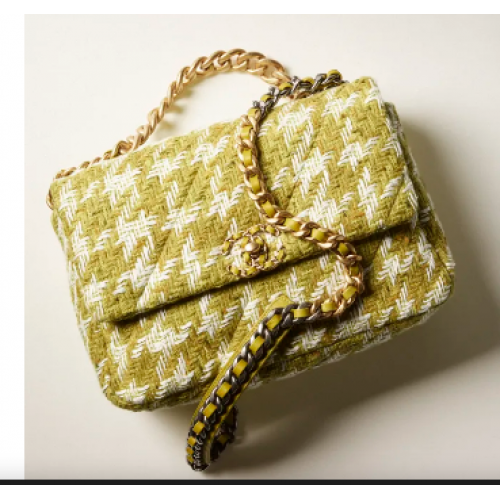 BOLSO DE MANO GRANDE CHANEL 19 AS1161 Verde Crudo