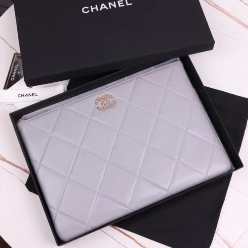 CHANEL 19 Piel de oveja Original Leather Carry on bag AP0952 gris