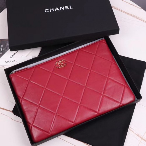 CHANEL 19 Piel de oveja Original Leather Carry on bag AP0952 rojo