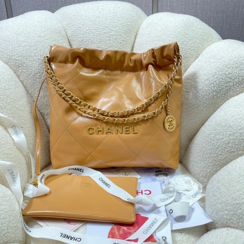 CHANEL 22 BOLSO DE MANO AS3260 albaricoque