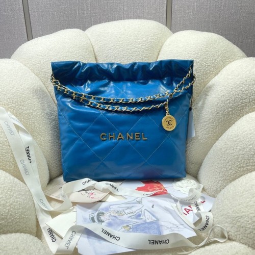 BOLSO DE MANO CHANEL 22 AS3260 azul