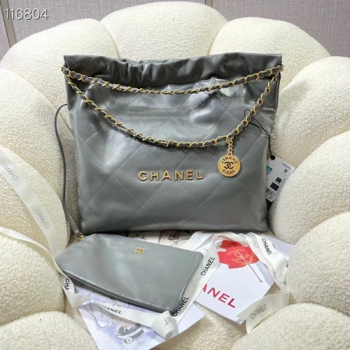 BOLSO DE MANO PEQUEÑO CHANEL 22 AS3260 gris