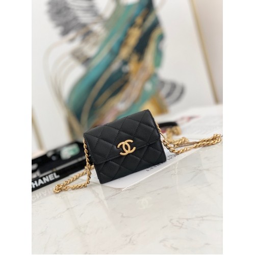 CLUTCH CHANEL CON CADENA 81156 NEGRO