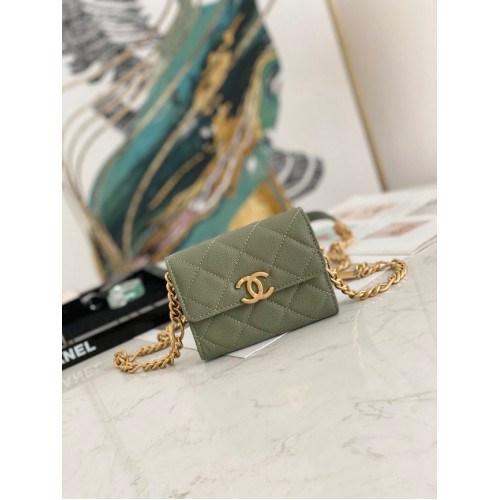 CLUTCH CHANEL CON CADENA 81156 VERDE