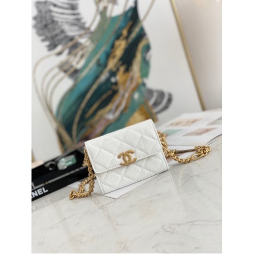 CLUTCH CHANEL CON CADENA 81156 BLANCO