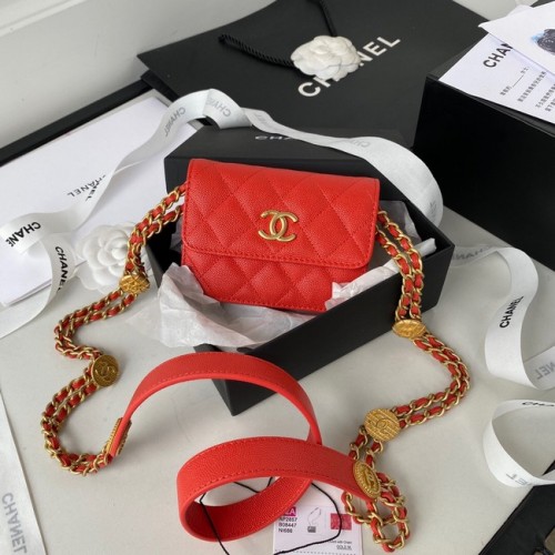 CLUTCH CHANEL CON CADENA AP2857 rojo