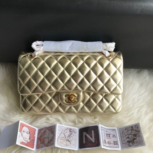 Bolso clásico CHANEL Piel de cordero 1112 ORO