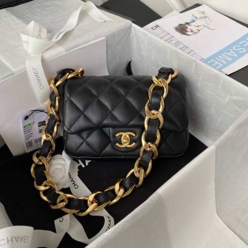 BOLSO SOLAPA CHANEL AS3214 negro