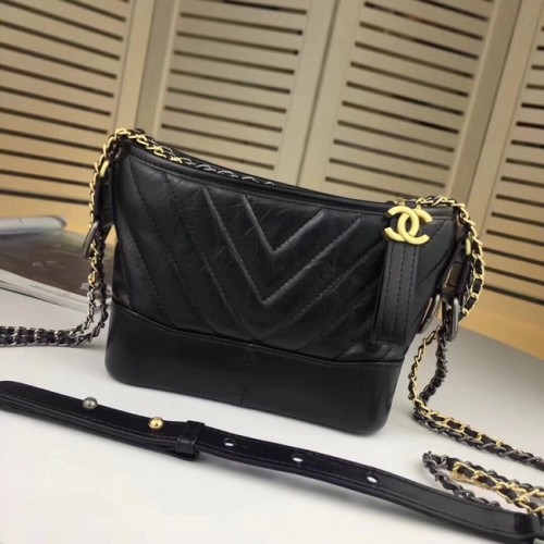 CHANEL GABRIELLE Bolso hobo de cuero original A93841 negro