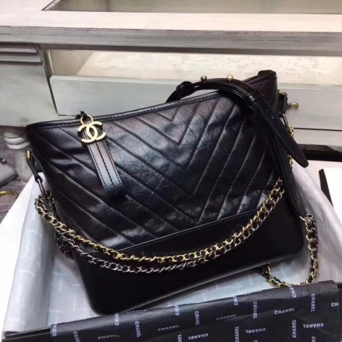 CHANEL GABRIELLE Bolso hobo de cuero original A93842 negro