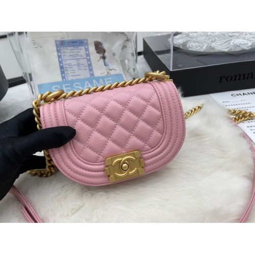 BOLSO MENSAJERO CHANEL MINI BOY AS3351 rosa