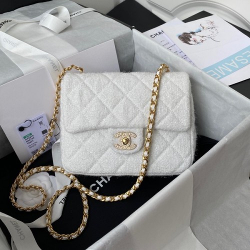 BOLSO PEQUEÑO SOLAPA CHANEL AS2819 blanco