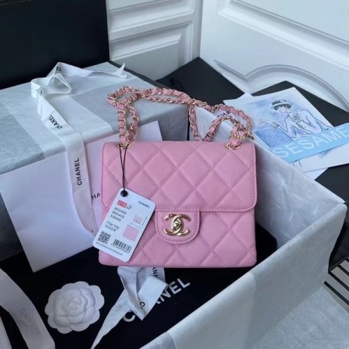 Bolso mini solapa CHANEL AS2468 rosa