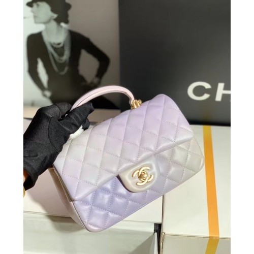 Bolso mini con solapa y asa superior CHANEL AS2431 arcoíris