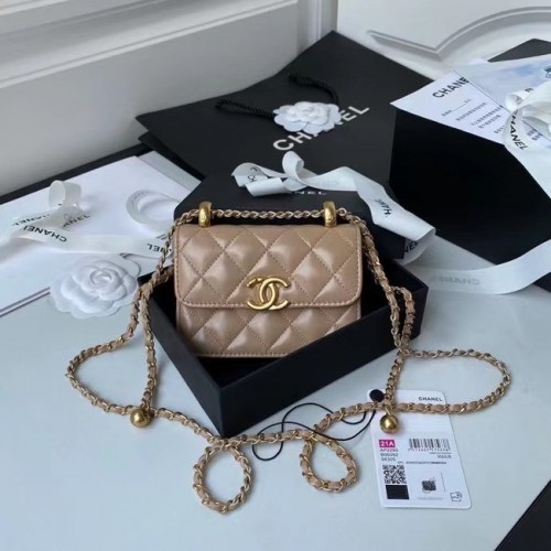 Minicartera CHANEL con cadena AP2290 marrón