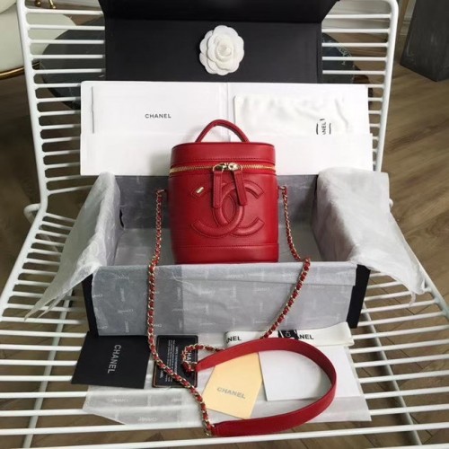 Neceser CHANEL Metal dorado AS1336 rojo