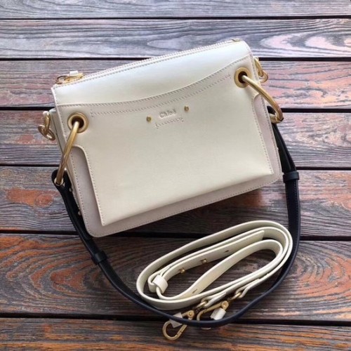 CHLOE Bolso bandolera pequeño Roy de piel y ante 20657 crema
