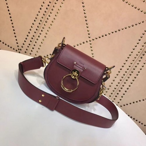 CHLOE Tess Bolso bandolera pequeño de piel 3E153 Morado ciruela