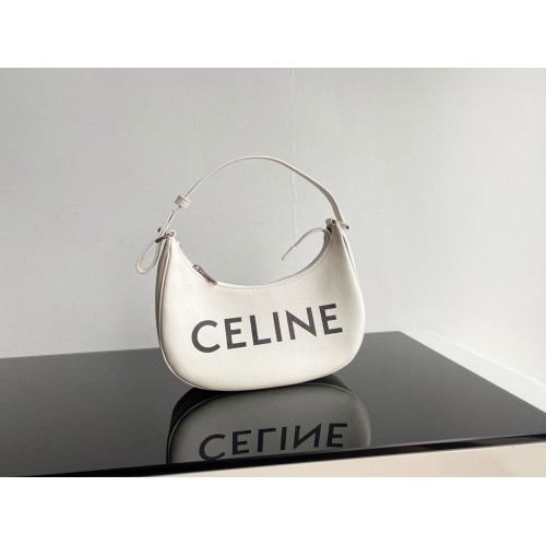 Celine BOLSO AVA DE LONA TRIOMPHE Y PIEL DE BECERRO 193952 BLANCO