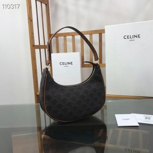Celine BOLSO AVA DE LONA TRIOMPHE Y PIEL DE BECERRO 193952 negro