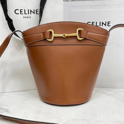 Celine BOLSO SACO DE BECERRO BRILLANTE CR92072 marrón