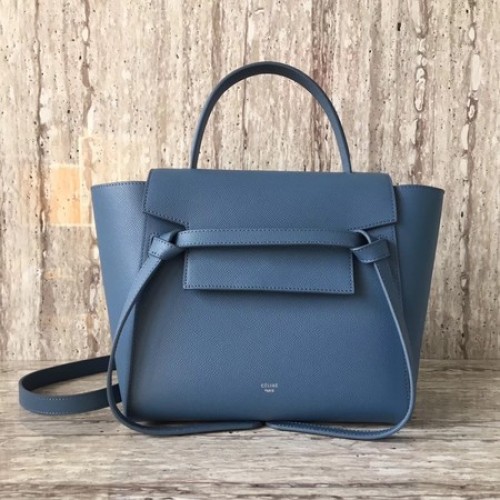 Mini Bolso Celine Belt Piel Original C98310 Azul Celeste