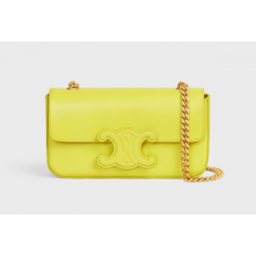 Celine BOLSO DE HOMBRO CON CADENA TRIOMPHE DE BECERRO BRILLANTE 199243 ANIS