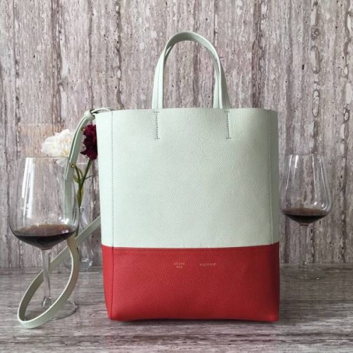 Celine Cabas Phantom Bolsos Piel de becerro C2204 Gris&Rojo