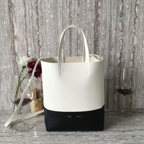 Celine Cabas Phantom Bolsos Piel de becerro C2204 Blanco y negro
