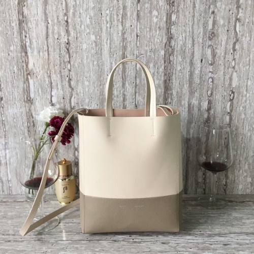 Celine Cabas Phantom Bolsos Piel de becerro C2204 Blanco y gris