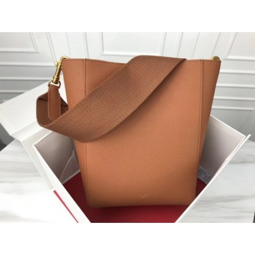 Celine Cabas Phantom Bolsos Original Piel De Becerro 3370 Marrón